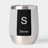 Monogram Twee Tone Modern Zwart en Grijs (Achterkant)