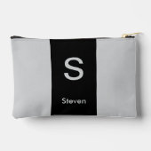 Monogram Twee Tone Modern Zwart en Grijs Etui (Achterkant)