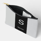 Monogram Twee Tone Modern Zwart en Grijs Etui (Open)