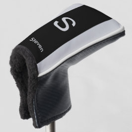 Monogram Twee Tone Modern Zwart en Grijs Golfheadcover