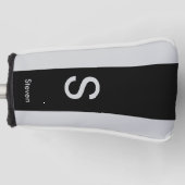 Monogram Twee Tone Modern Zwart en Grijs Golfheadcover (Voorkant)