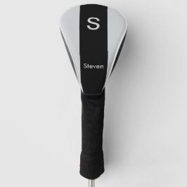 Monogram Twee Tone Modern Zwart en Grijs Golfheadcover