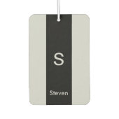 Monogram Twee Tone Modern Zwart en Grijs Luchtverfrisser (Voorkant)