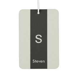 Monogram Twee Tone Modern Zwart en Grijs Luchtverfrisser