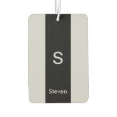 Monogram Twee Tone Modern Zwart en Grijs Luchtverfrisser (Achterkant)