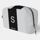 Monogram Twee Tone Modern Zwart en Grijs Toilettasje (Rechterhoek)