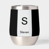 Monogram Twee Tone Modern Zwart en Lichtgrijs (Achterkant)