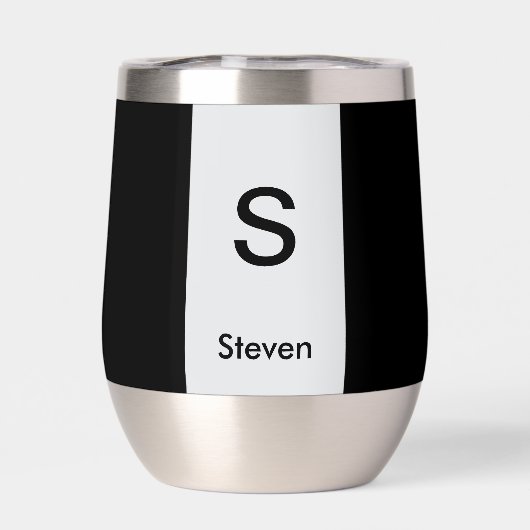 Monogram Twee Tone Modern Zwart en Lichtgrijs (Achterkant)