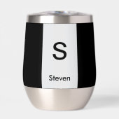 Monogram Twee Tone Modern Zwart en Lichtgrijs (Voorkant)