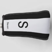 Monogram Twee Tone Modern Zwart en Lichtgrijs Golfheadcover (Voorkant)