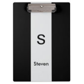 Monogram Twee Tone Modern Zwart en Lichtgrijs Klembord (Voorkant)