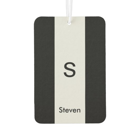 Monogram Twee Tone Modern Zwart en Lichtgrijs Luchtverfrisser (Achterkant)