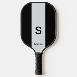 Monogram Twee Tone Modern Zwart en Lichtgrijs Pickleball Paddle