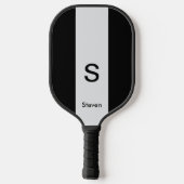 Monogram Twee Tone Modern Zwart en Lichtgrijs Pickleball Paddle (Achterkant)