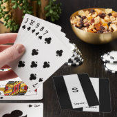 Monogram Twee Tone Modern Zwart en Lichtgrijs Pokerkaarten (Insitu)