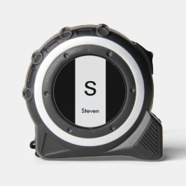 Monogram Twee Tone Modern Zwart en Lichtgrijs Rolmaat