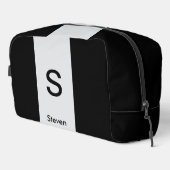 Monogram Twee Tone Modern Zwart en Lichtgrijs Toilettasje (Rechterhoek)