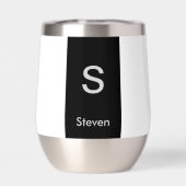 Monogram Twee Tone Modern Zwart en Wit (Achterkant)