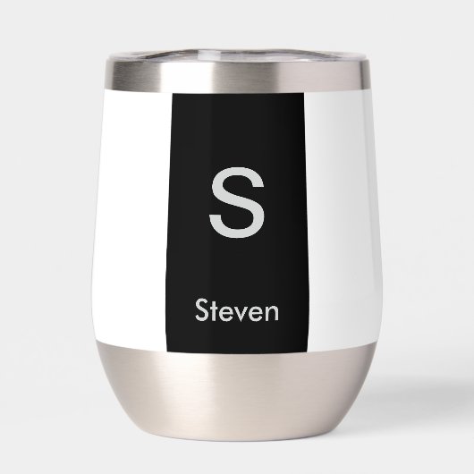 Monogram Twee Tone Modern Zwart en Wit (Achterkant)