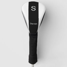 Monogram Twee Tone Modern Zwart en Wit Golfheadcover