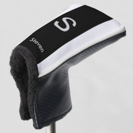 Monogram Twee Tone Modern Zwart en Wit Golfheadcover