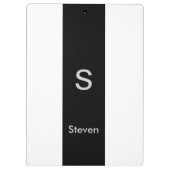 Monogram Twee Tone Modern Zwart en Wit Klembord (Achterkant)