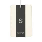 Monogram Twee Tone Modern Zwart en Wit Luchtverfrisser (Voorkant)