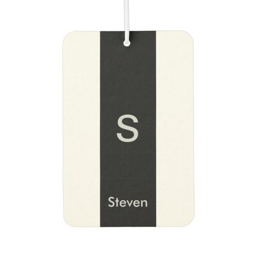 Monogram Twee Tone Modern Zwart en Wit Luchtverfrisser (Voorkant)