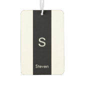 Monogram Twee Tone Modern Zwart en Wit Luchtverfrisser (Achterkant)