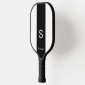 Monogram Twee Tone Modern Zwart en Wit Pickleball Paddle (Links)