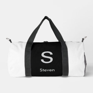 Monogram Twee Tone Modern Zwart en Wit Plunjezak