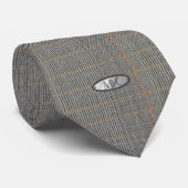 Monogram Tweed Look Tie - Grijs Elegant Cadeau Voo Stropdas (Opgerold)