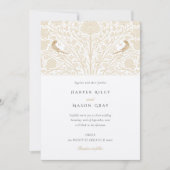 Monogram Tweelingvogels Victoriaans Bruiloft Kaart (Voorkant)