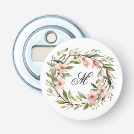 Monogram  Twig en Wildflower Krans Button Flesopener