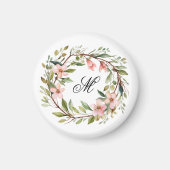 Monogram Twig en Wildflower Krans Magneet (Voorkant)