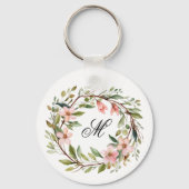 Monogram Twig en Wildflower Krans Sleutelhanger (Voorkant)