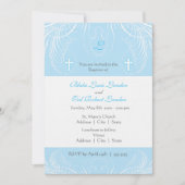 Monogram Twin Boys Baptisme Invitation Kaart (Voorkant)