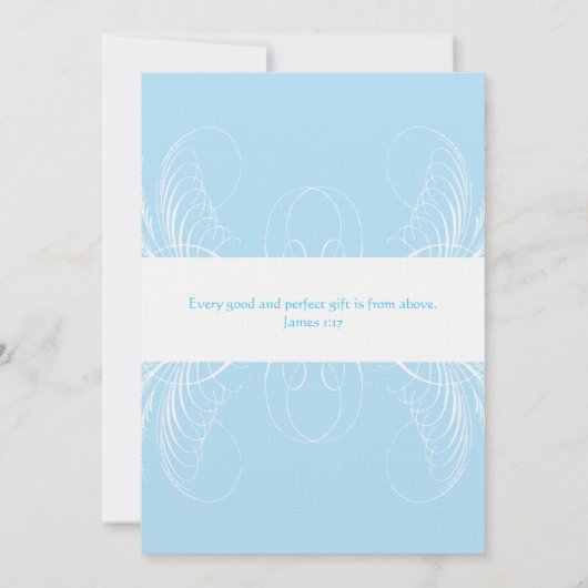 Monogram Twin Boys Baptisme Invitation Kaart (Achterkant)