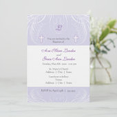 Monogram Twin Girls Baptism Invitation Kaart (Staand voorkant)