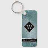 Monogram Twinkle Glitter - Blauwgroen Sleutelhanger (Voorkant)