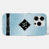 Monogram Twinkle Ombre - Baby Blue Case-Mate iPhone Case (Achterkant (horizontaal))