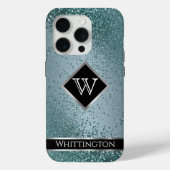 Monogram Twinkle Ombre - Turquoise Case-Mate iPhone Case (Achterkant)