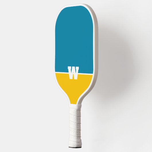 Monogram Two Tone Sky & Mango met wit Pickleball Paddle (Links)