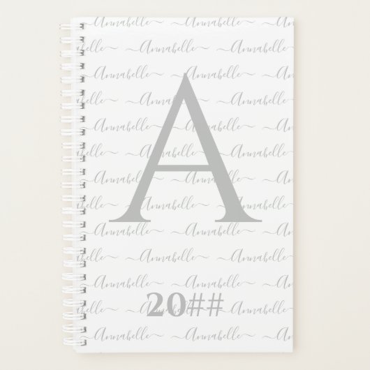 Monogram Typografie Aangepaste naam Initiaal Jaar Planner (Voorkant)