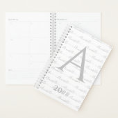 Monogram Typografie Aangepaste naam Initiaal Jaar Planner (Display)