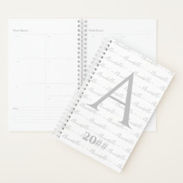 Monogram Typografie Aangepaste naam Initiaal Jaar Planner