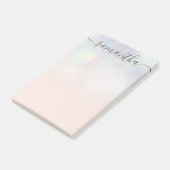 Monogram typografie blush pearl nacre ombre post-it® notes (Schuin)