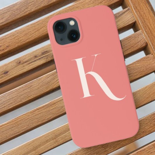 Monogram Typografie Blush Pink Vrouwelijke Girly Case-Mate iPhone Case