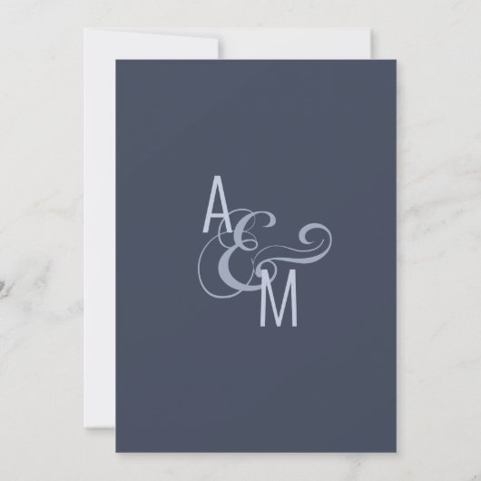 Monogram Typografie Eenvoudig gebold minimalistisc Kaart (Achterkant)