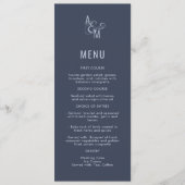 Monogram Typografie Eenvoudig zwart-wit huwelijk Menu (Voorkant)